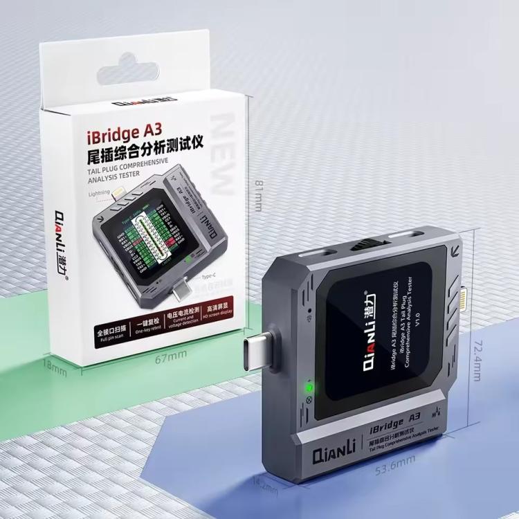 Qianli iBridge A3 Tail Plug Comprehensive Analysis Tester for Lightning & Type - C Interface Devices, Qianli iBridge A3 - ORIWHIZ