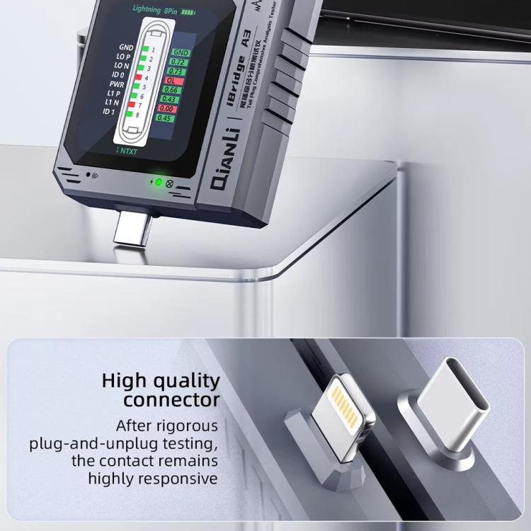 Qianli iBridge A3 Tail Plug Comprehensive Analysis Tester for Lightning & Type - C Interface Devices, Qianli iBridge A3 - ORIWHIZ