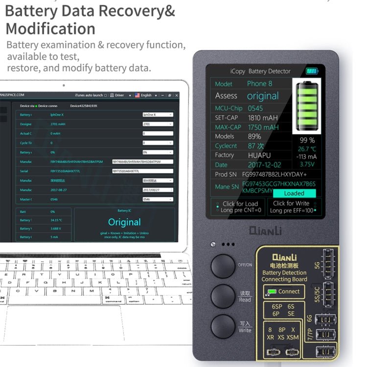 Qianli iCopy Plus 3 in 1 LCD Screen Original Color Repair Programmer For iPhone, 3 in 1 For iPhone 6 - 12 Series - ORIWHIZ