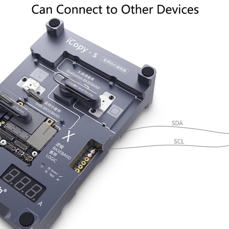 Qianli iCopy - S Double Sided Chip Test Stand 4 in1 Logic Baseband EEPROM Chip Non - removal For iPhone X / XS / XR / XS Max, For iPhone X / XS / XR / XS Max - ORIWHIZ