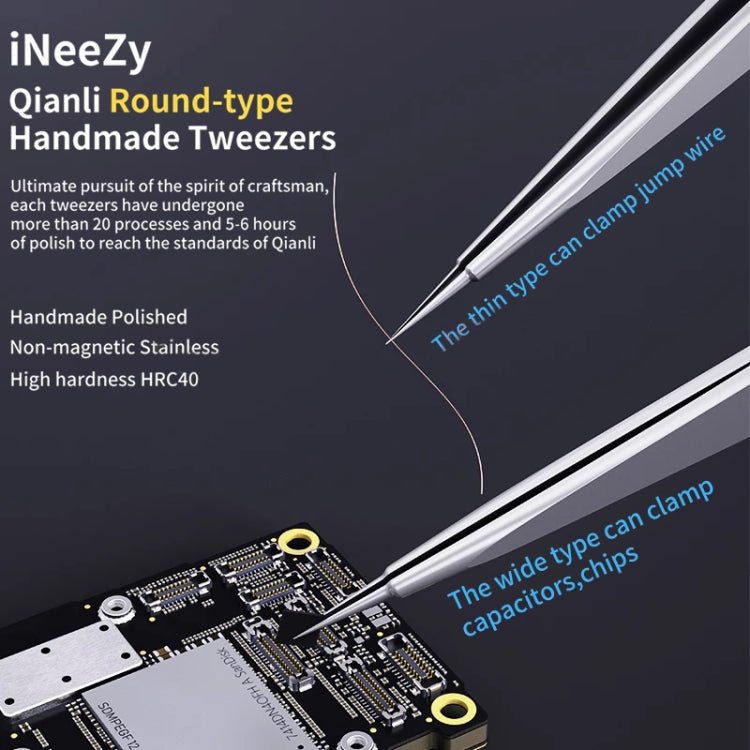 Qianli iNeezy YX - 01 Stainless Steel Extra - sharp Thickened Tweezers Pointed Tweezers, YX - 01 - ORIWHIZ