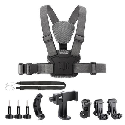Quick Release Body Mount Belt Chest Strap with Mount & Screw, 3 in 1, 4 in 1, 10 in 1 360 Phone Clamp - ORIWHIZChest BeltDJI & Insta360 AccessoriesUniversal Chest & Head Belt