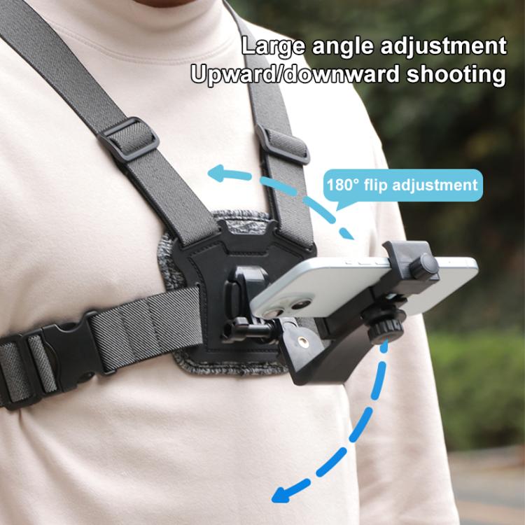 Quick Release Body Mount Belt Chest Strap with Mount & Screw, 3 in 1, 4 in 1, 10 in 1 360 Phone Clamp - ORIWHIZChest BeltDJI & Insta360 AccessoriesUniversal Chest & Head Belt
