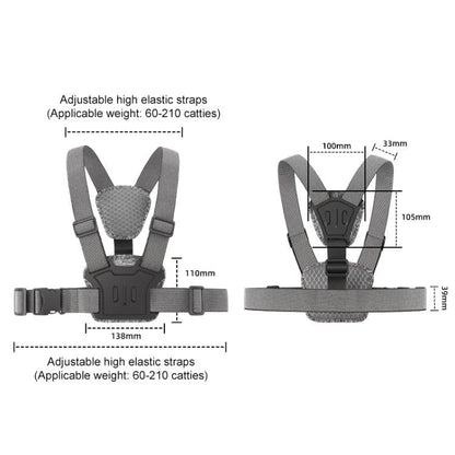 Quick Release Body Mount Belt Chest Strap with Mount & Screw, 3 in 1, 4 in 1, 10 in 1 360 Phone Clamp - ORIWHIZChest BeltDJI & Insta360 AccessoriesUniversal Chest & Head Belt