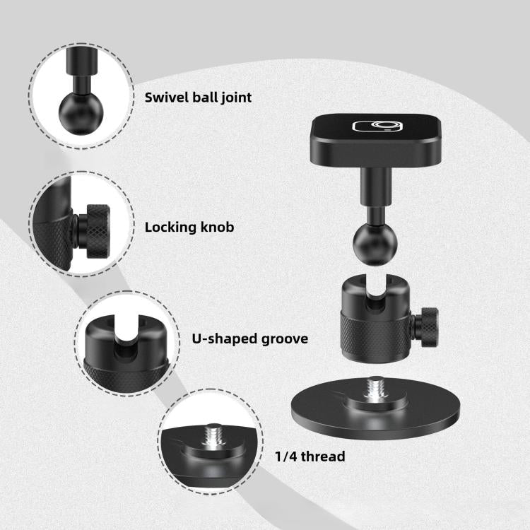 Quick Release Rotating Ball Head Magnetic Desktop Mount Base, Rotating Ball Head Base - ORIWHIZDJI & Insta360 AccessoriesInsta360 GO SeriesMounts