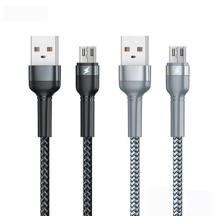 REMAX RC - 124m 1m 2.4A USB to Micro USB Aluminum Alloy Braid Fast Charging Data Cable, Micro USB - ORIWHIZ