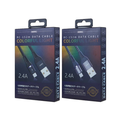 REMAX RC - 152M 1m 2.4A USB to Micro USB Colorful Breathing Data Cable, Micro USB - ORIWHIZ