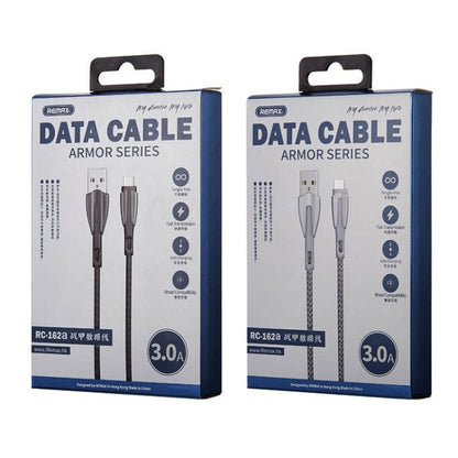 REMAX RC - 162a Armor Series 3A USB to USB - C / Type - C Charging Cable, Cable Length: 1m, USB - C / Type - C - ORIWHIZ