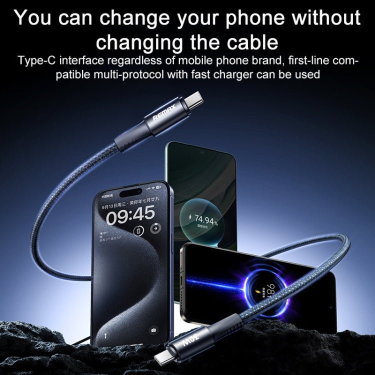 REMAX RC - C100 1.2m 30W Type - C to Type - C Fast Charging Braided Data Cable, Type - C to Type - C - ORIWHIZ