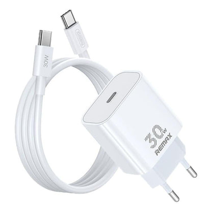 REMAX RP - U71 30W Type - C All - compatible GaN Charger with Data Cable, EU Plug, UK Plug - ORIWHIZ