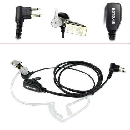RETEVIS C9025 M 2 Pin PTT Air guide Noise Reduction Covert Acoustic Tube Earphone Microphone, C9025 - ORIWHIZConsumer ElectronicsRETEVISWalkie Talkie