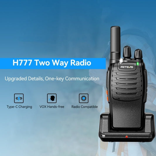 RETEVIS H777 16 Channels Compact Portable Handheld Walkie Talkie With Charging Base, PMR, FRS, 1pair PMR, 1pair FRS - ORIWHIZConsumer ElectronicsHandheld Walkie TalkieRETEVIS