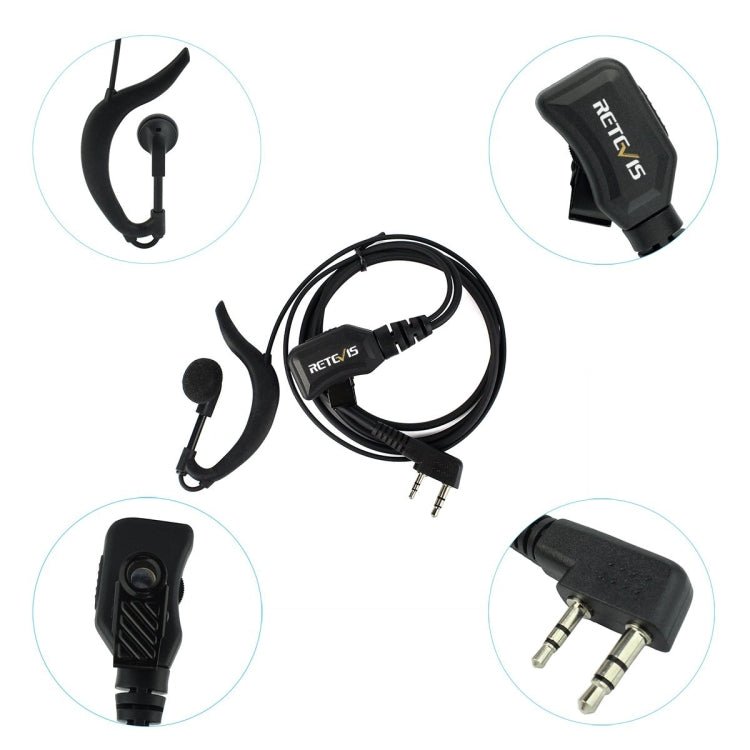 RETEVIS R - 111 G Type PTT Adjustable Volume Earphone Microphone for H - 777/RT - 5R/RT1/RT2/RT5, R - 111 K Head - ORIWHIZConsumer ElectronicsRETEVISWalkie Talkie