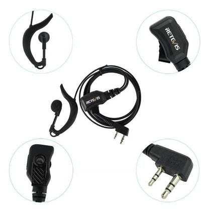 RETEVIS R - 111 G Type PTT Adjustable Volume Earphone Microphone for H - 777/RT - 5R/RT1/RT2/RT5, R - 111 K Head - ORIWHIZConsumer ElectronicsRETEVISWalkie Talkie