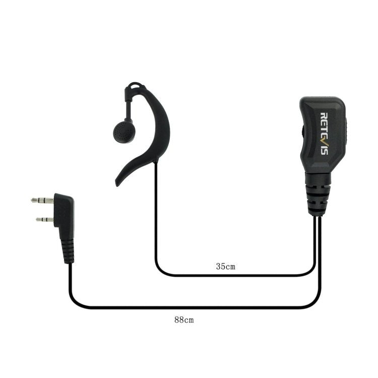 RETEVIS R - 111 G Type PTT Adjustable Volume Earphone Microphone for H - 777/RT - 5R/RT1/RT2/RT5, R - 111 K Head - ORIWHIZConsumer ElectronicsRETEVISWalkie Talkie