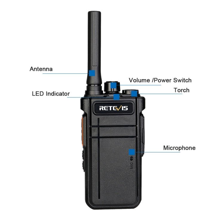 RETEVIS RB37 US Frequency 462.5625 - 467.7125MHz 22CHS FRS License - free Two Way Radio Handheld Bluetooth Walkie Talkie, RB37 - ORIWHIZConsumer ElectronicsHandheld Walkie TalkieRETEVIS
