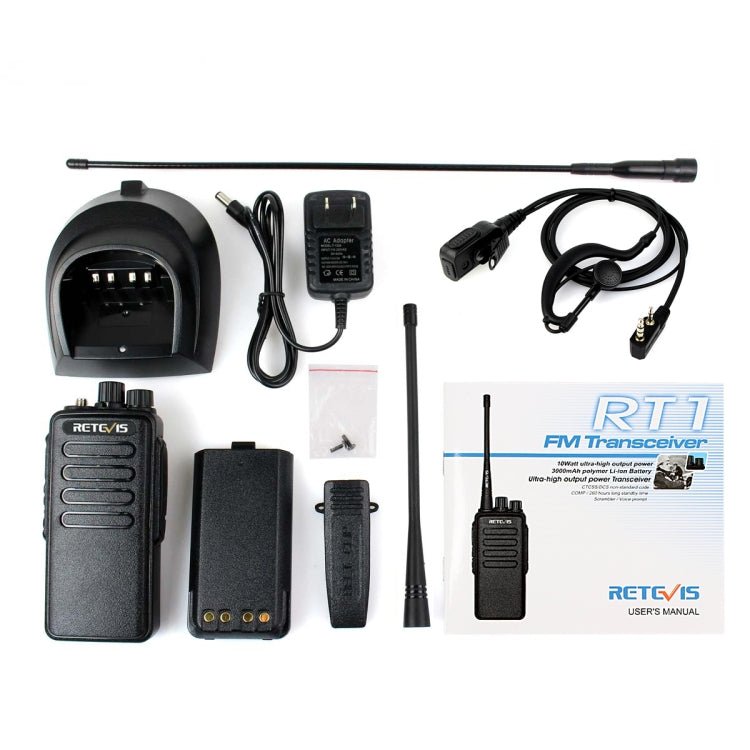 RETEVIS RT1 10W UHF 400 - 520MHz 16CH Handheld Walkie Talkie,, RT1 400 - 520MHz US Plug, RT1 400 - 520MHz EU Plug - ORIWHIZConsumer ElectronicsHandheld Walkie TalkieRETEVIS