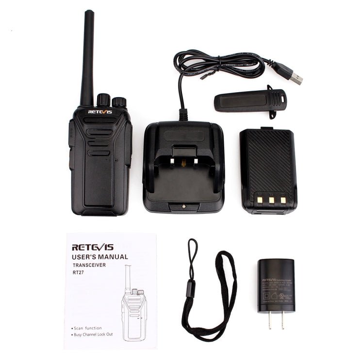 RETEVIS RT27 2W US Frequency 462.5500MHz - 467.7125MHz 22CHS FRS Two Way Radio Handheld Walkie Talkie, US Plug, RT27, US Plug - ORIWHIZConsumer ElectronicsHandheld Walkie TalkieRETEVIS
