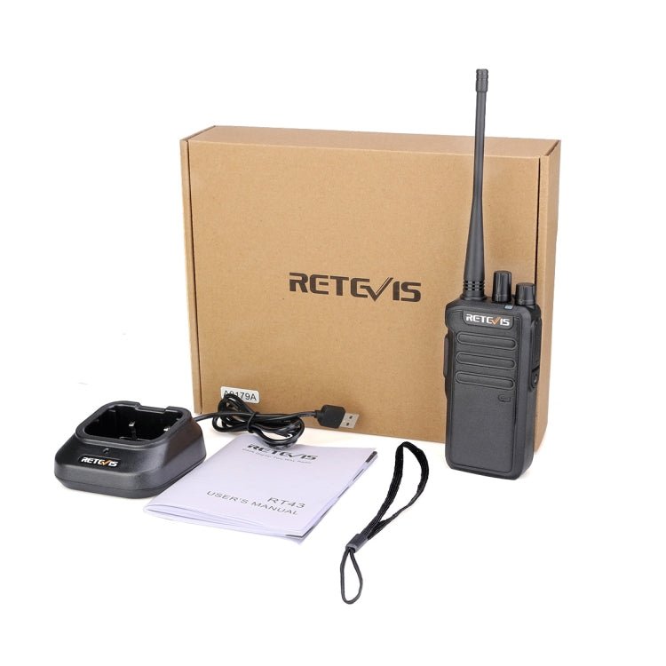 RETEVIS RT43 5W UHF 400 - 480MHz 32CHS DMR Digital Two Way Radio Handheld Walkie Talkie,, RT43,US Plug, RT43,EU Plug - ORIWHIZConsumer ElectronicsHandheld Walkie TalkieRETEVIS