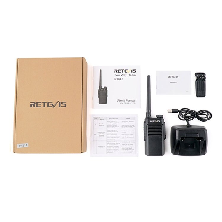 RETEVIS RT47 16CHS IP67 Waterproof FRS Two Way Radio Handheld Walkie Talkie, US Plug, RT47, US Plug(Black), RT47, US Plug(Green) - ORIWHIZConsumer ElectronicsHandheld Walkie TalkieRETEVIS