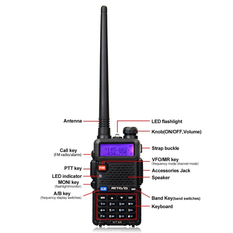 RETEVIS RT5R EU Frequency 144 - 146MHz & 430 - 440MHz Handheld Two Way Radio Walkie Talkie, RT5R EU Frequency - ORIWHIZConsumer ElectronicsHandheld Walkie TalkieRETEVIS