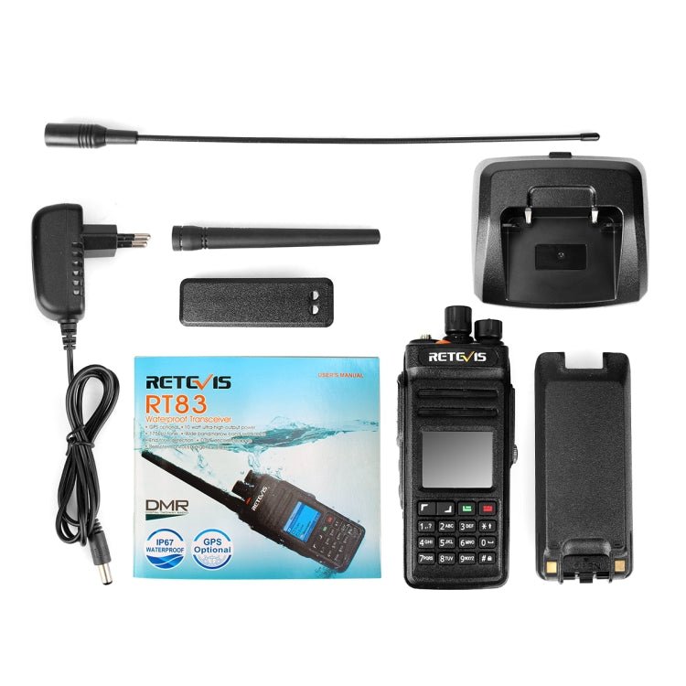 RETEVIS RT83 10W 400 - 470MHz 1024CHS Waterproof DMR Digital Dual Time Two Way Radio Walkie Talkie, GPS Version, RT83, GPS Version - ORIWHIZConsumer ElectronicsHandheld Walkie TalkieRETEVIS