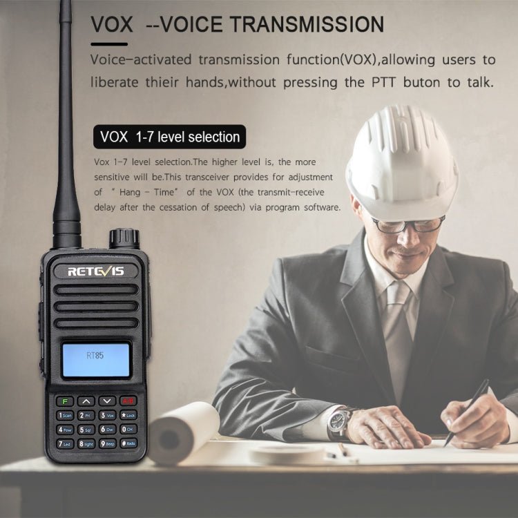 RETEVIS RT85 EU Frequency 136.000 - 174.000MHz+400.000 - 470.000MHz 200CHS Dual Band Digital Two Way Radio Handheld Walkie Talkie, RT85 EU Frequency - ORIWHIZConsumer ElectronicsHandheld Walkie TalkieRETEVIS