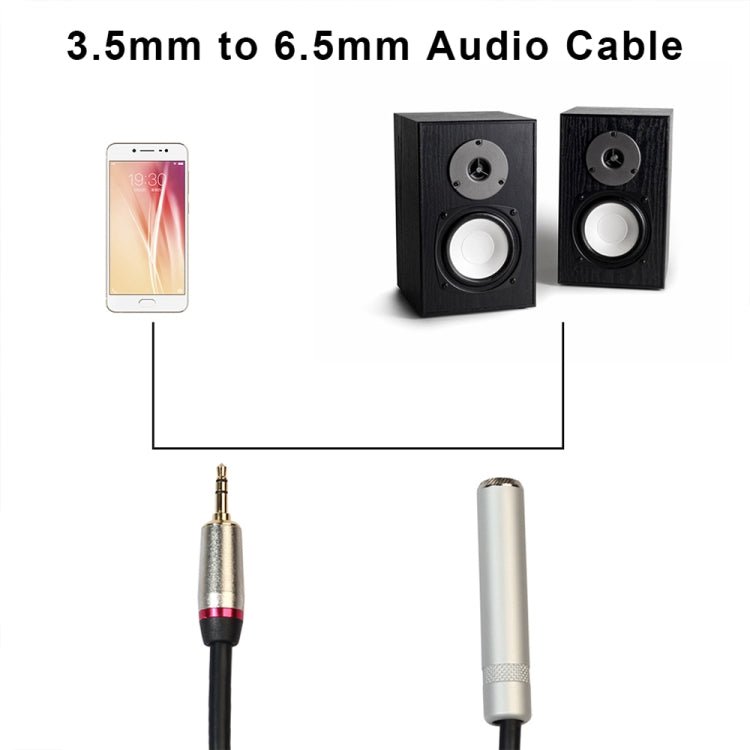 REXLIS TC128MF 3.5mm Male to 6.5mm Female Audio Adapter Cable, Length: 60cm - ORIWHIZ