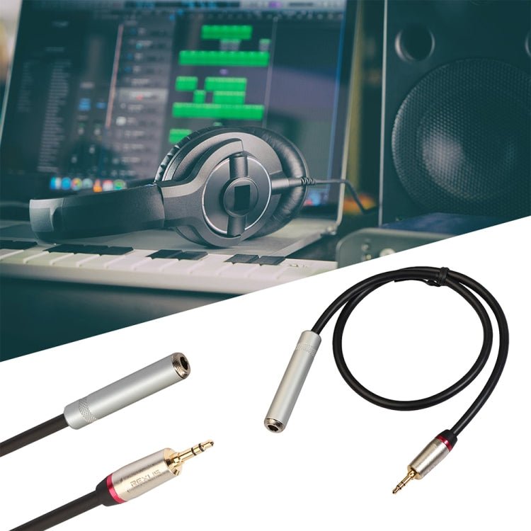 REXLIS TC128MF 3.5mm Male to 6.5mm Female Audio Adapter Cable, Length: 60cm - ORIWHIZ
