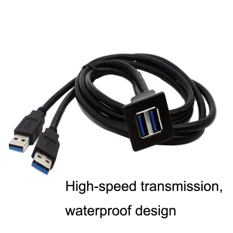 RF - 56 Dual - port USB3.0 Waterproof Cable Car Dashboard Audio Extension Line, Cable Length: 1m, Dashboard Audio Extension Line - ORIWHIZCar Replacement PartsDIY CablesIn Car