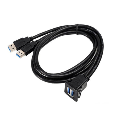 RF - 56 Dual - port USB3.0 Waterproof Cable Car Dashboard Audio Extension Line, Cable Length: 1m, Dashboard Audio Extension Line - ORIWHIZCar Replacement PartsDIY CablesIn Car