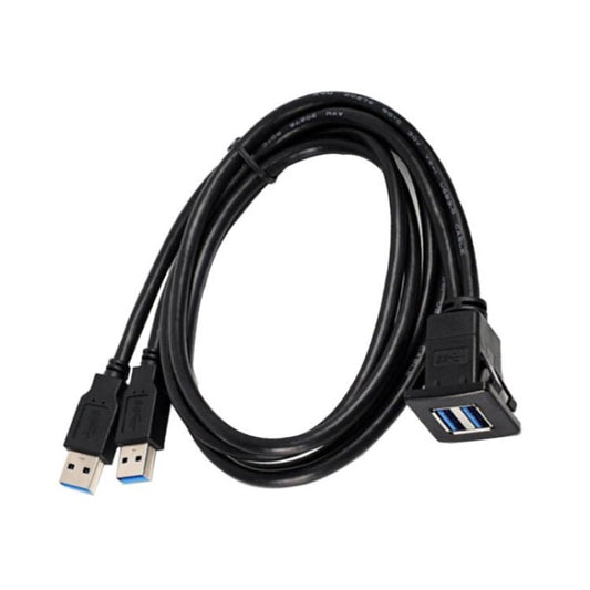 RF - 56 Dual - port USB3.0 Waterproof Cable Car Dashboard Audio Extension Line, Cable Length: 1m, Dashboard Audio Extension Line - ORIWHIZCar Replacement PartsDIY CablesIn Car