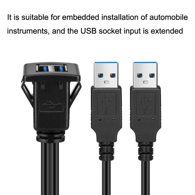 RF - 56 Dual - port USB3.0 Waterproof Cable Car Dashboard Audio Extension Line, Cable Length: 1m, Dashboard Audio Extension Line - ORIWHIZCar Replacement PartsDIY CablesIn Car