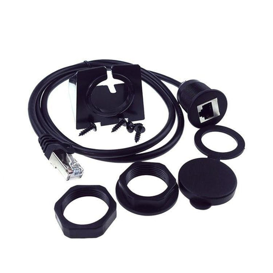 RJ45 CAT5e Ultra Category 5 Cable Round Single Port Male To Female Car Waterproof Cable, 1m RJ45 - ORIWHIZCar Replacement PartsDIY CablesIn Car