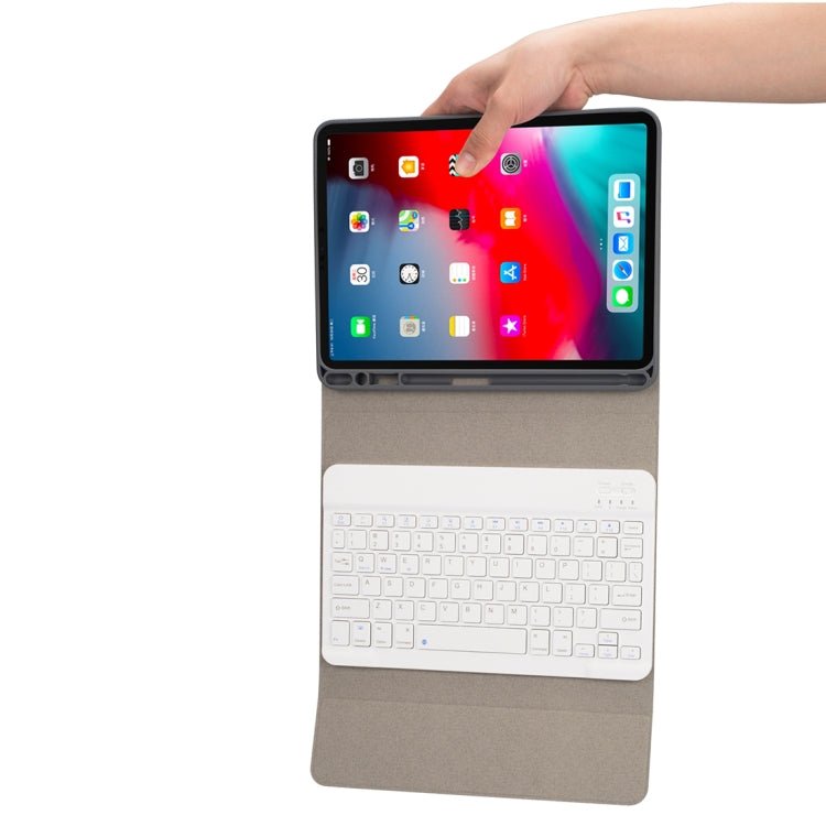 RK11 For iPad Pro 11 inch Silk Texture Detachable Plastic Bluetooth Keyboard Leather Tablet Case with Pen Slot & Stand Function - ORIWHIZApple AccessoriesiPad KeyboardiPad Keyboard For iPad Pro