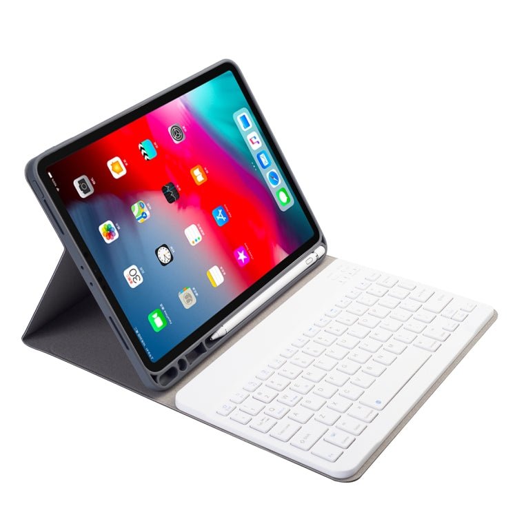 RK11 For iPad Pro 11 inch Silk Texture Detachable Plastic Bluetooth Keyboard Leather Tablet Case with Pen Slot & Stand Function - ORIWHIZApple AccessoriesiPad KeyboardiPad Keyboard For iPad Pro