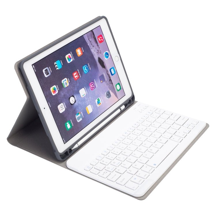 RK508 For iPad Air 2 & Air 1 / Pro 9.7 inch & 2017 iPad & 2018 iPad Silk Texture Detachable Plastic Bluetooth Keyboard Leather Tablet Case with Stand & Pen Slot Function - ORIWHIZApple AccessoriesiPad KeyboardiPad Keyboard Universal