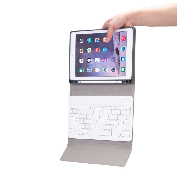 RK508 For iPad Air 2 & Air 1 / Pro 9.7 inch & 2017 iPad & 2018 iPad Silk Texture Detachable Plastic Bluetooth Keyboard Leather Tablet Case with Stand & Pen Slot Function - ORIWHIZApple AccessoriesiPad KeyboardiPad Keyboard Universal