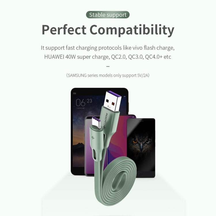 ROCK S1 5V / 2.4A USB - C / Type - C Charging + Data Synchronization TPE Flat Shape Data Cable, Cable Length: 1m, USB - C / Type - C - ORIWHIZ