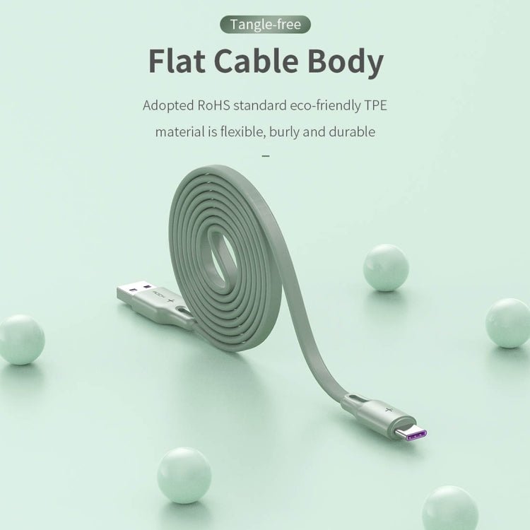 ROCK S1 5V / 2.4A USB - C / Type - C Charging + Data Synchronization TPE Flat Shape Data Cable, Cable Length: 1m, USB - C / Type - C - ORIWHIZ
