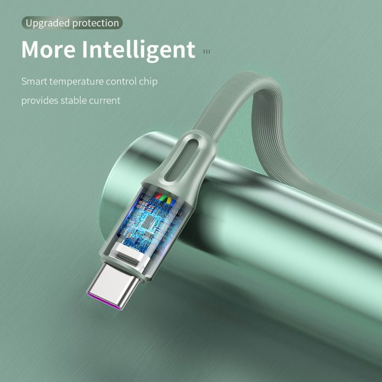 ROCK S1 5V / 2.4A USB - C / Type - C Charging + Data Synchronization TPE Flat Shape Data Cable, Cable Length: 1m, USB - C / Type - C - ORIWHIZ