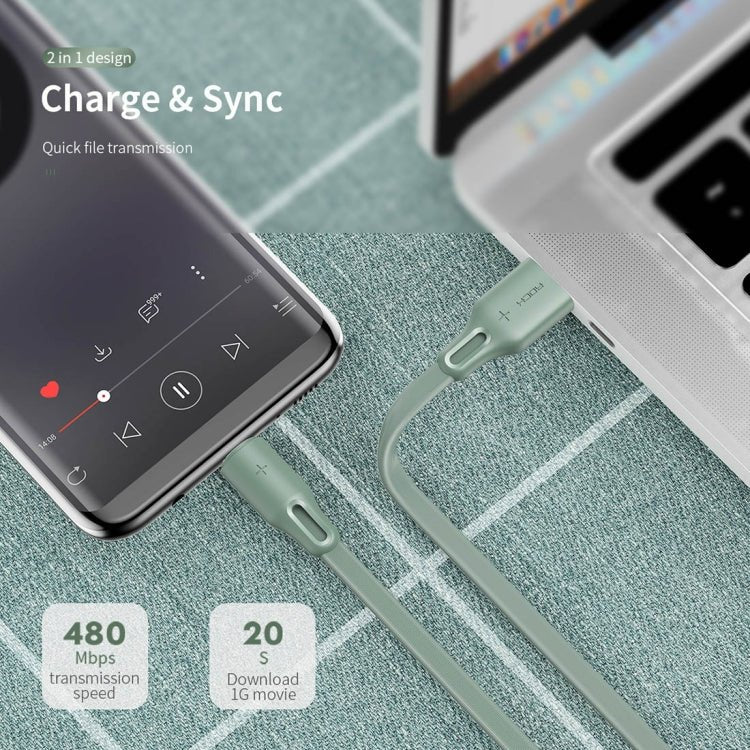 ROCK S1 5V / 2.4A USB - C / Type - C Charging + Data Synchronization TPE Flat Shape Data Cable, Cable Length: 1m, USB - C / Type - C - ORIWHIZ