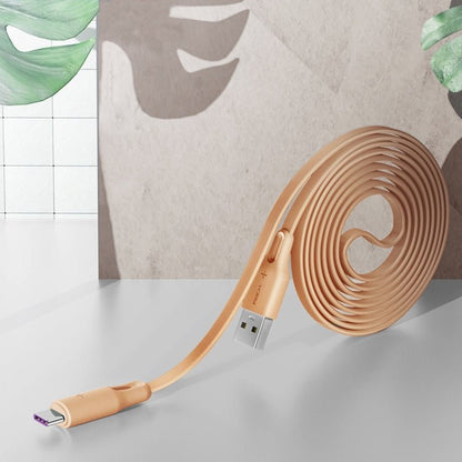 ROCK S1 5V / 2.4A USB - C / Type - C Charging + Data Synchronization TPE Flat Shape Data Cable, Cable Length: 1m, USB - C / Type - C - ORIWHIZ