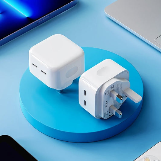 ROCK T58 35W Dual USB - C / Type - C Ports PD Charger, UK Plug, UK Plug - ORIWHIZ