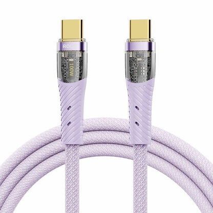 ROCK Z21 100W USB - C/Type - C to USB - C/Type - C Transparent Fast Charging Data Cable, Length: 1.2m, Type - C to Type - C - ORIWHIZ