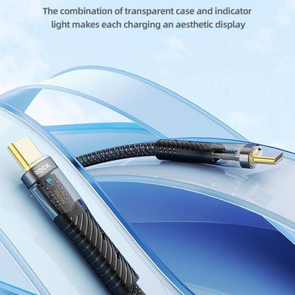 ROCK Z21 100W USB - C/Type - C to USB - C/Type - C Transparent Fast Charging Data Cable, Length: 1.2m, Type - C to Type - C - ORIWHIZ