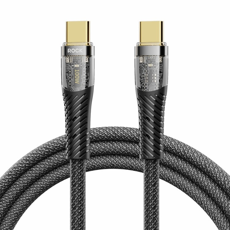 ROCK Z21 100W USB - C/Type - C to USB - C/Type - C Transparent Fast Charging Data Cable, Length: 1.2m, Type - C to Type - C - ORIWHIZ