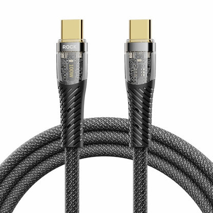 ROCK Z21 100W USB - C/Type - C to USB - C/Type - C Transparent Fast Charging Data Cable, Length: 1.2m, Type - C to Type - C - ORIWHIZ