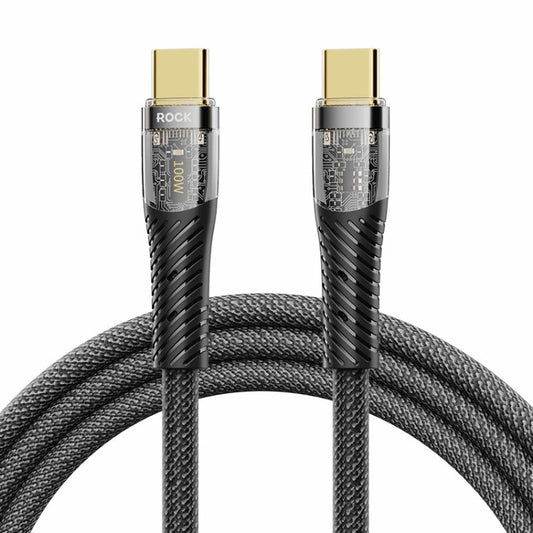 ROCK Z21 100W USB - C/Type - C to USB - C/Type - C Transparent Fast Charging Data Cable, Length: 1.2m, Type - C to Type - C - ORIWHIZ