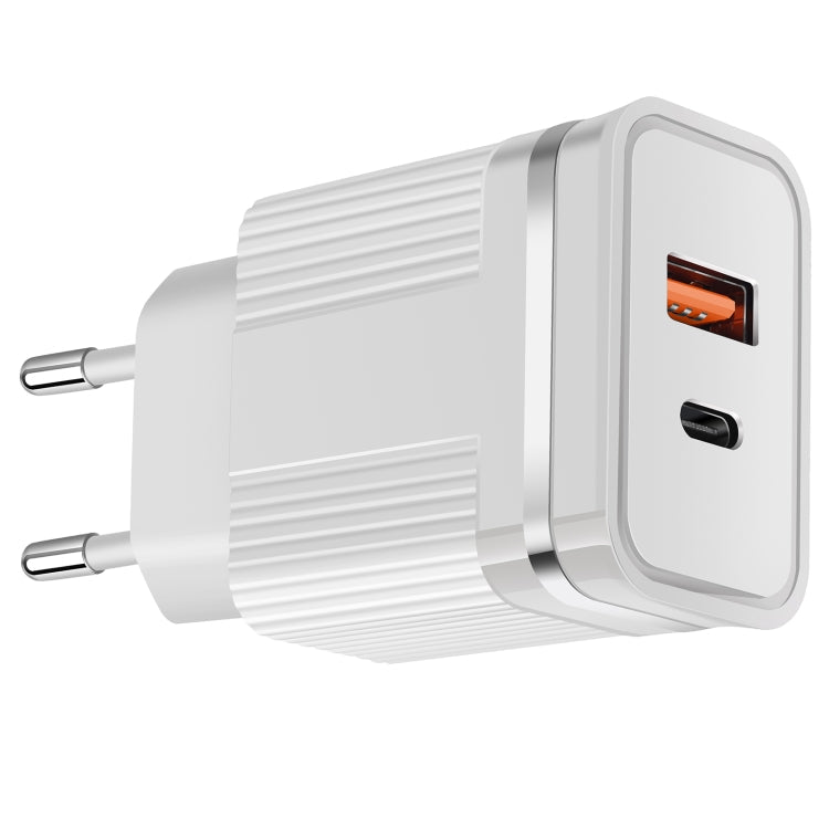 RSY USB + USB - C / Type - C Dual Ports Fast Charging Travel Charger,, US Plug, EU Plug - ORIWHIZ